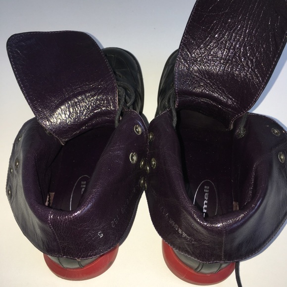 E-mail Women US 7 UK 5 Black Leather Lace-Up Boots - Picture 11 of 12